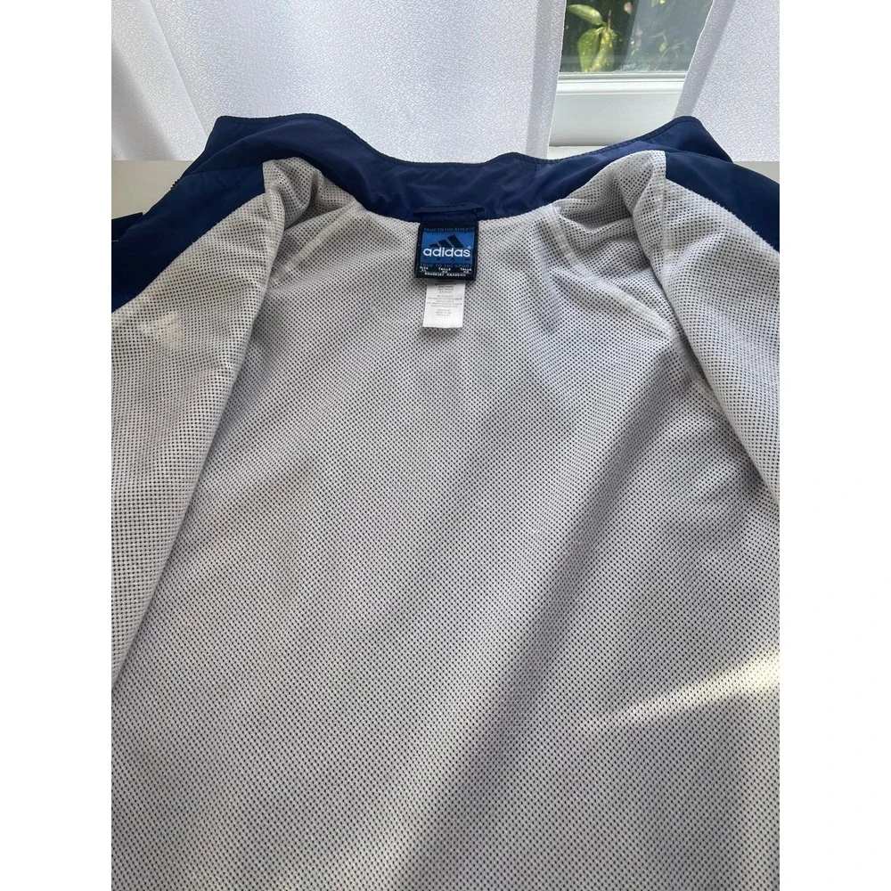 Adidas‎ Mens Track Jacket Full Zip Wind Breaker Navy Blue Nylon Size XL